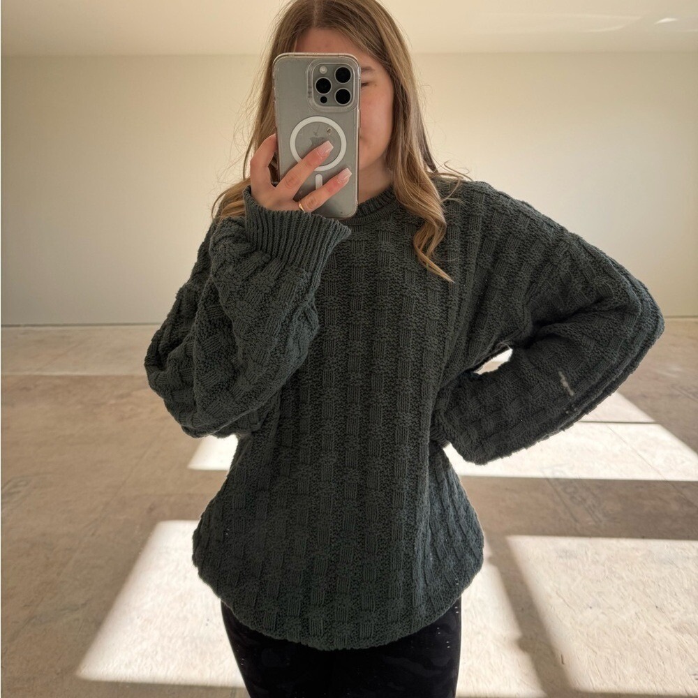 Tony Lambert Design Group sweater‎ green cotton knitted - Picture 3 of 4
